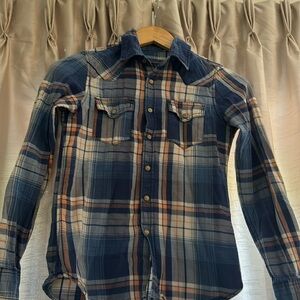 Zara boys long-sleeve snap flannel shirt